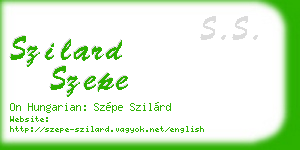 szilard szepe business card
